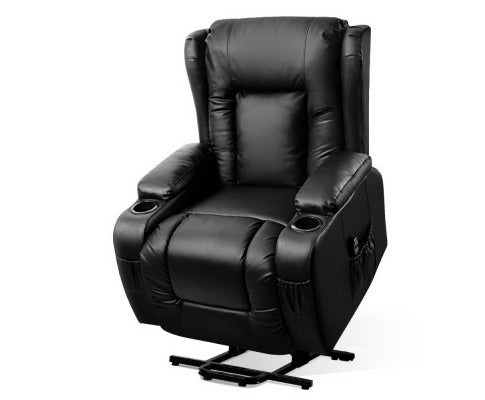 Recliner Chair Lift Assist Heated Massage Chair Leather