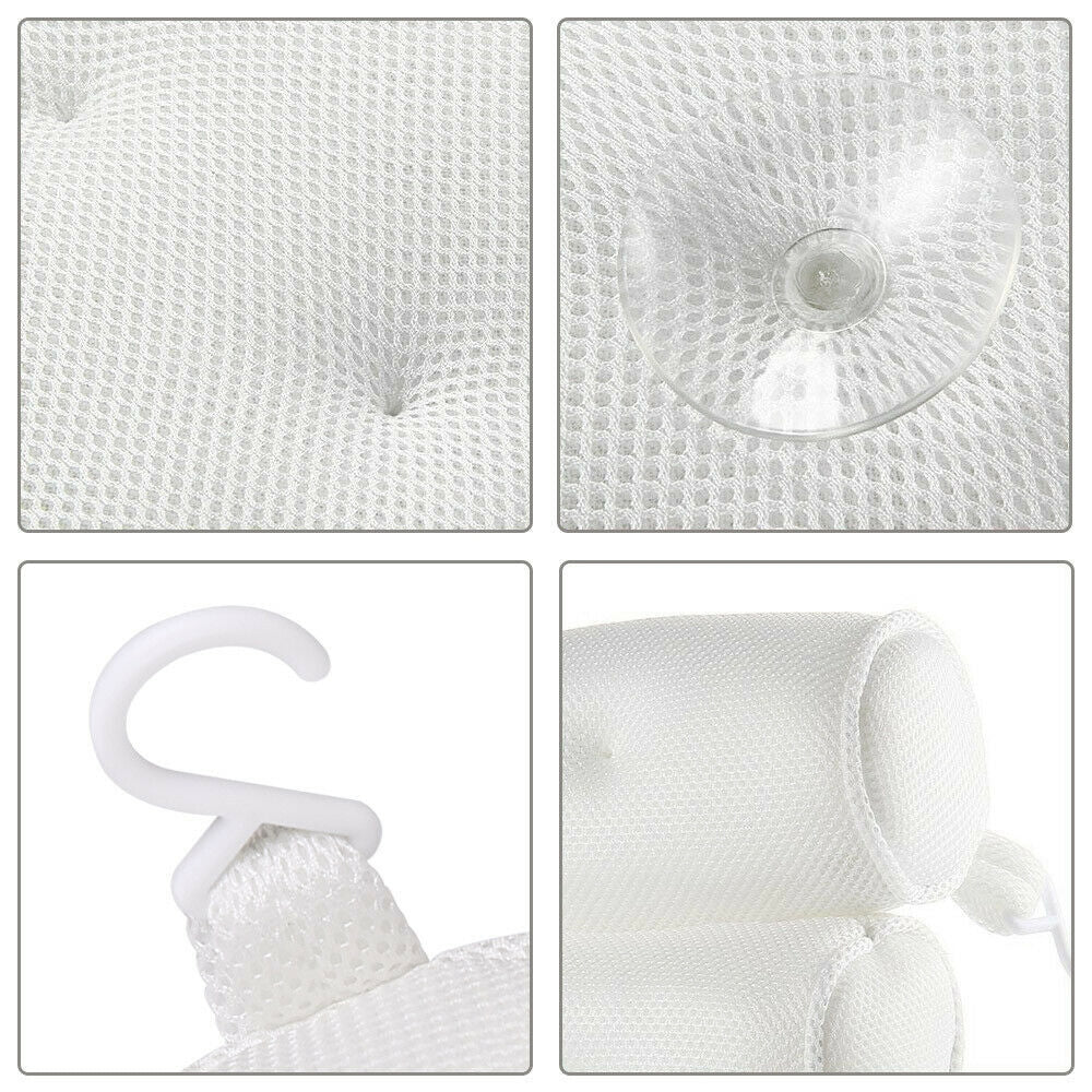 3D Spa Mesh Bath Pillow Neck Back for Bathtub