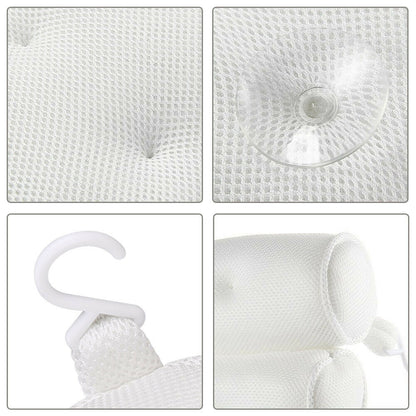 3D Spa Mesh Bath Pillow Neck Back for Bathtub