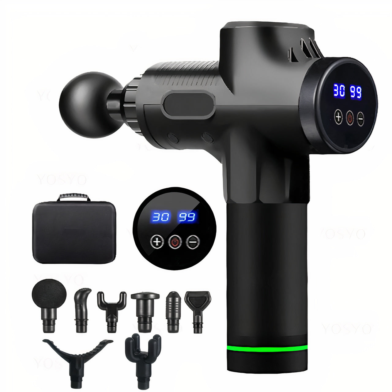 Professional Massage Gun - 30 Speeds/8 Heads - Touch Screen