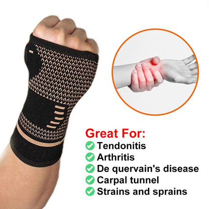 Copper Wrist Compression Sleeve