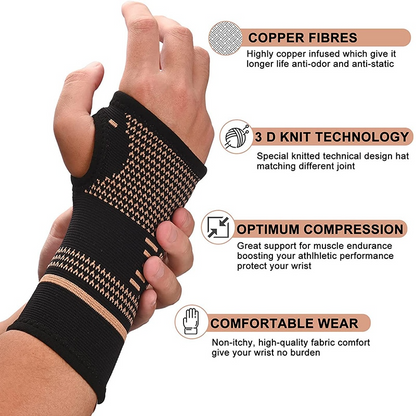 Copper Wrist Compression Sleeve