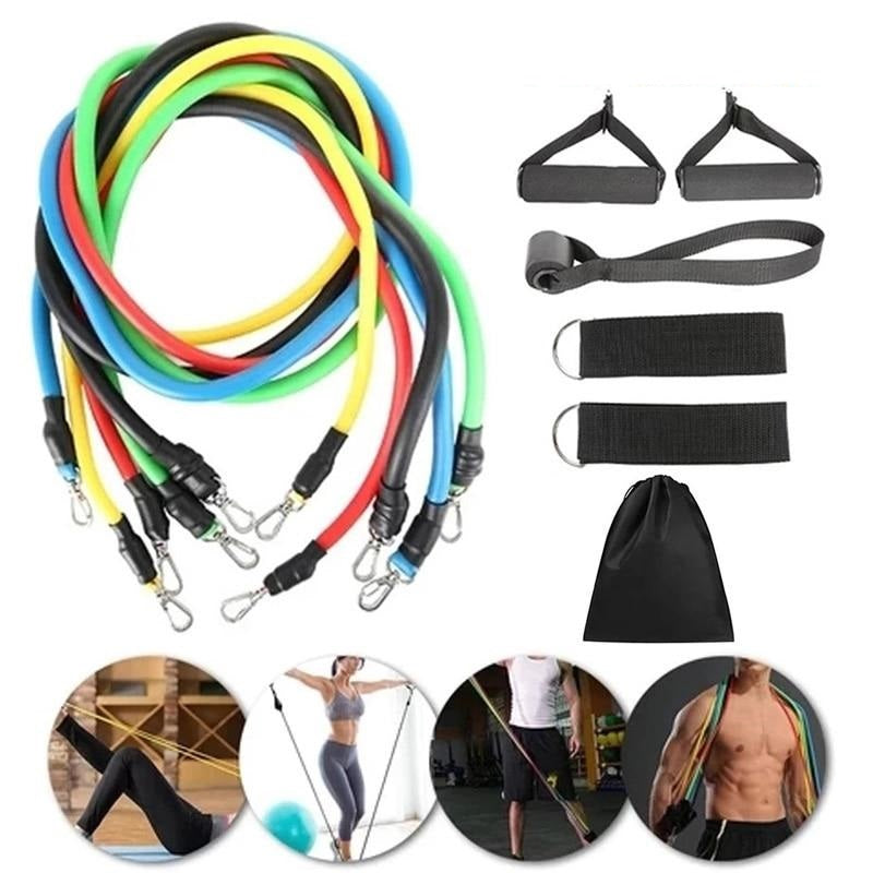 Set 11 Pieces Resistance Elastic Bands Home Workout